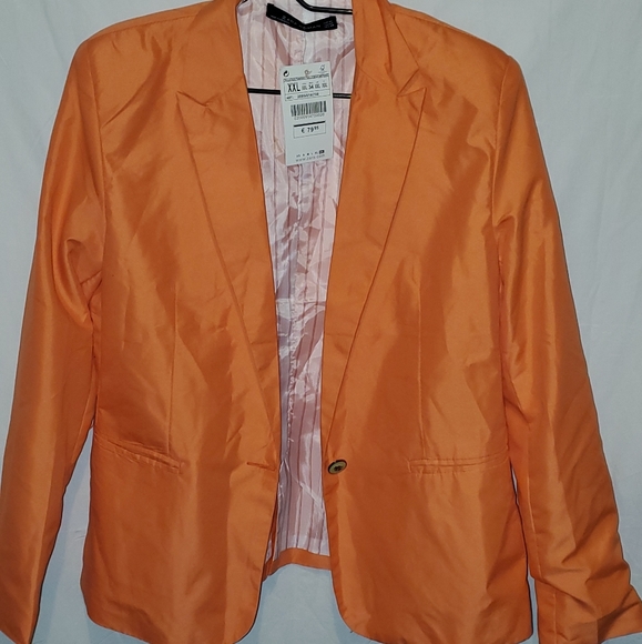 Zara Woman orange Blazer size xl